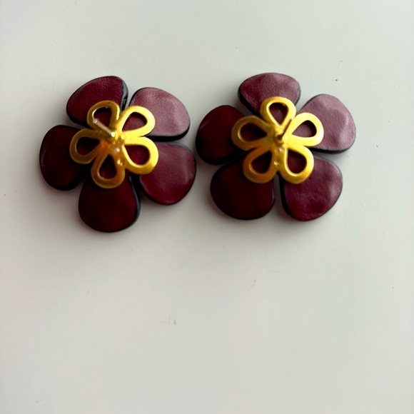 Kate Spade Leather Flower Earrings - Picture 3 of 4